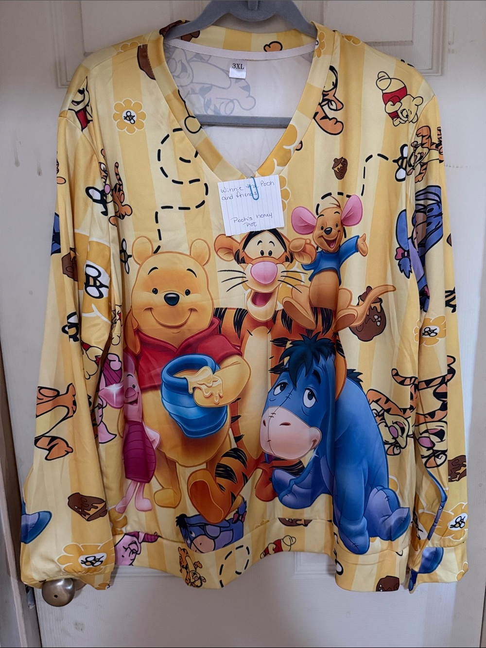 Woman’s Winnie the Pooh Yellow Character pull over Top size 3x